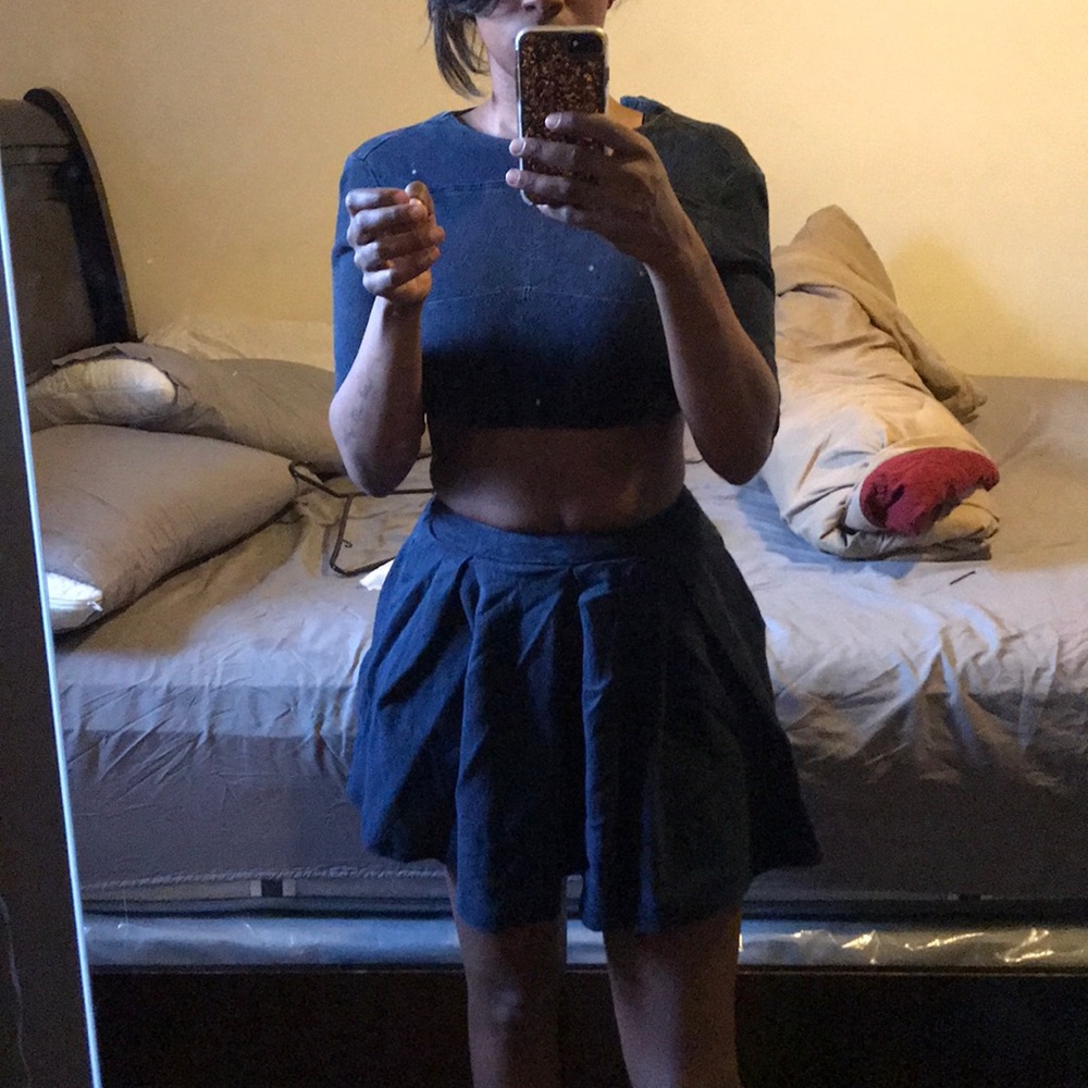 Denim two piece set